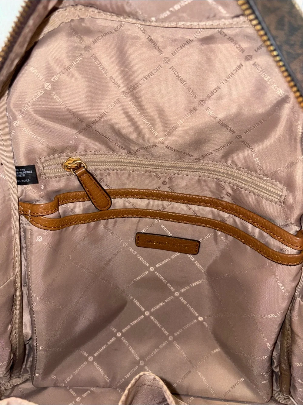 Michael Kors Brown MK Logo Backpack & The Wallet